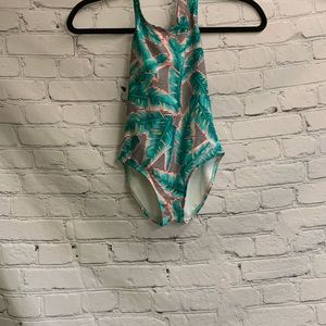 5/$20 Kids Girls Art Class Tropical Halter Swim Suit Size M (7-8)